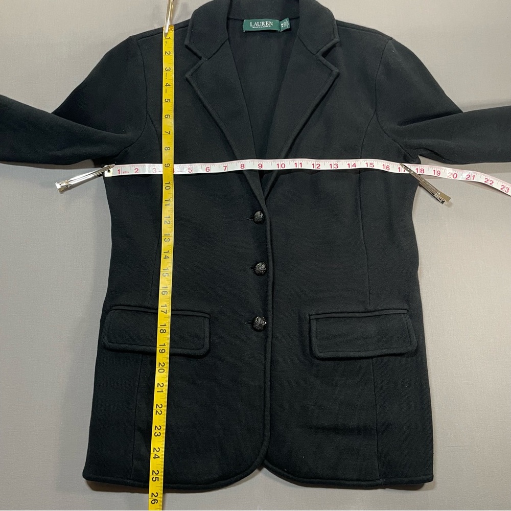 Lauren Ralph Lauren Combed Cotton-Blend Sweater Blazer - Womens Petite Medium - Picture 13 of 14